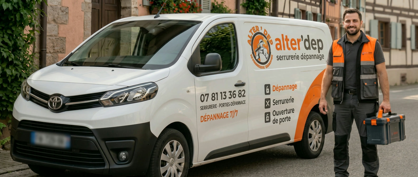 Camionnette de serrurier dépanneur à Colmar, Petite Venise